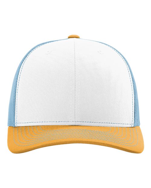 Yellow White and Blue Hat