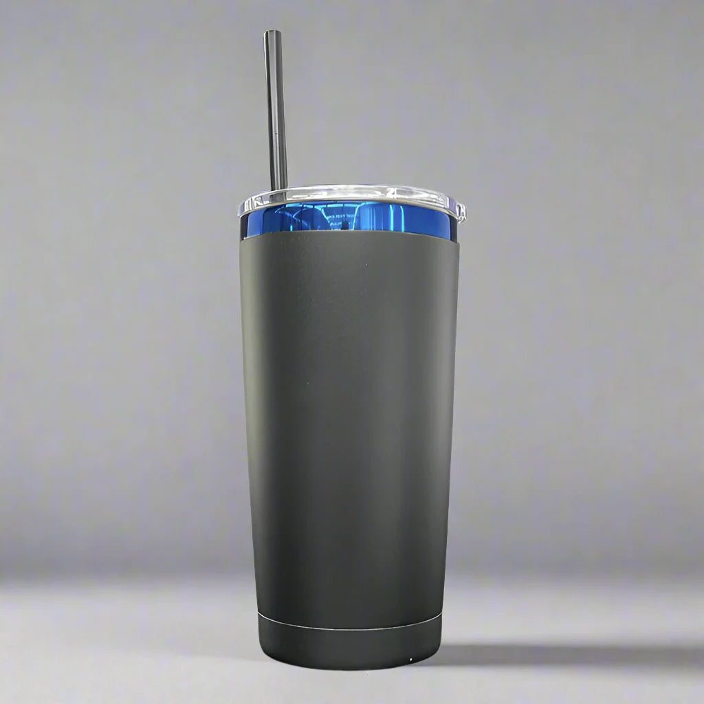 20oz Blue Plated Black Tumbler