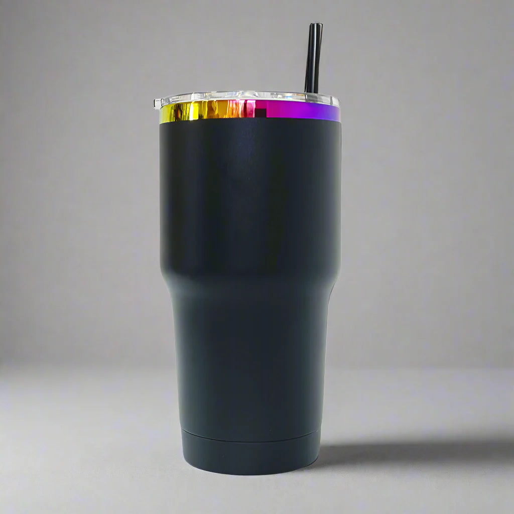 30oz Rainbow Black Tumbler