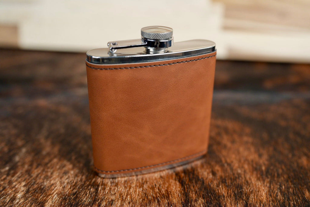 Brown 6oz. Leatherette Hip Flask