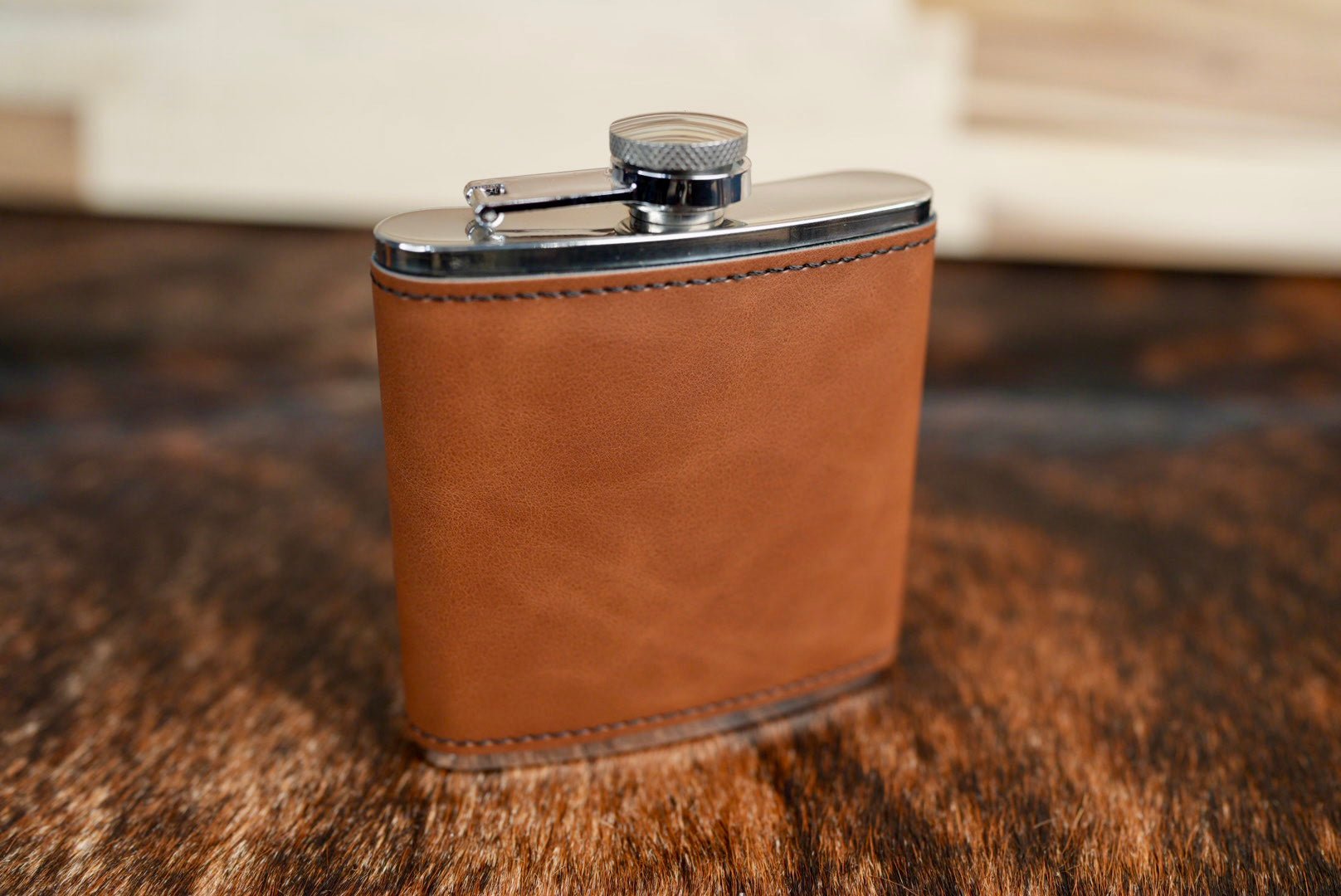 Brown 6oz. Leatherette Hip Flask