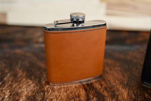 Brown 6oz. Leatherette Hip Flask