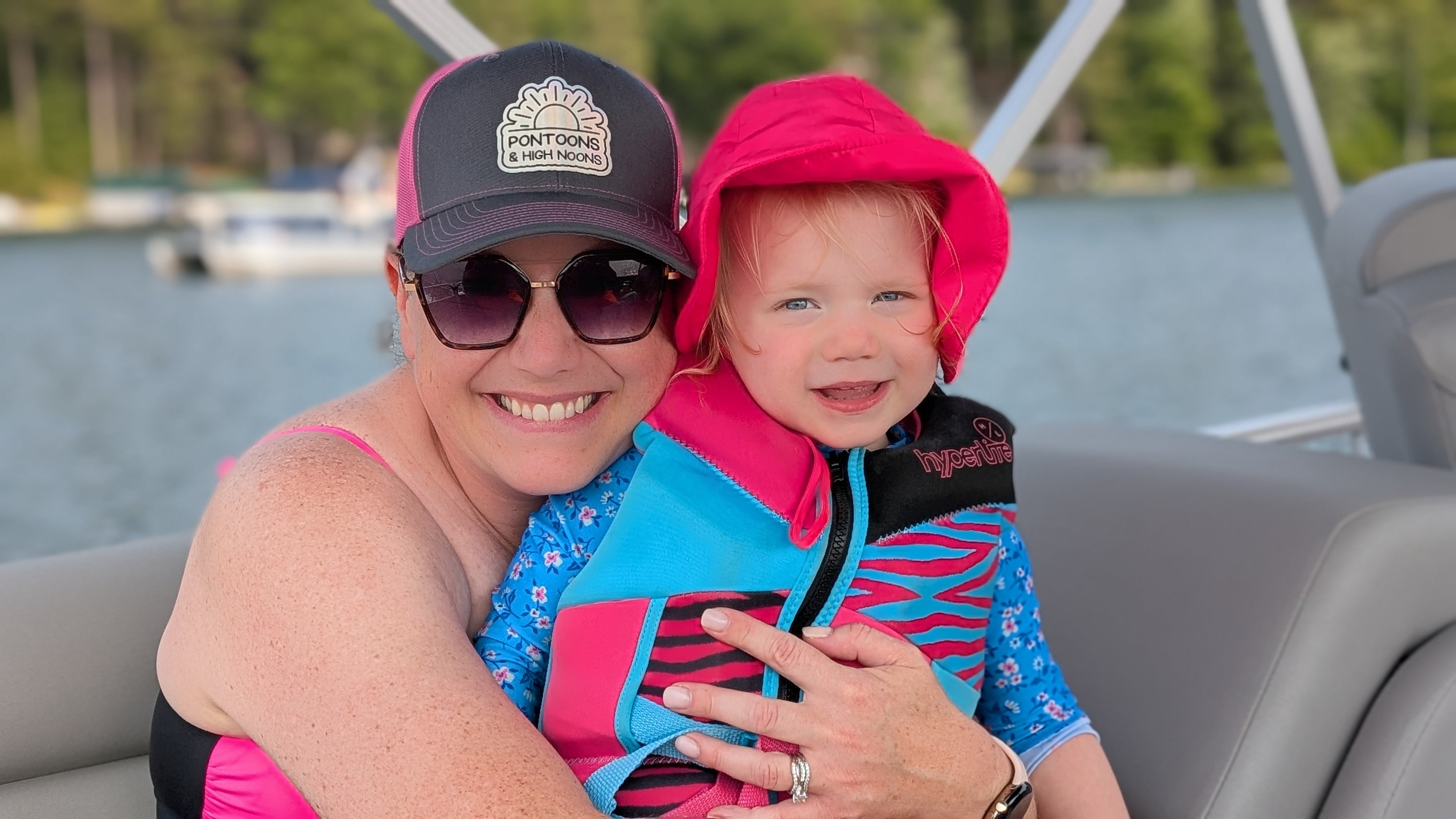 women and child on boat