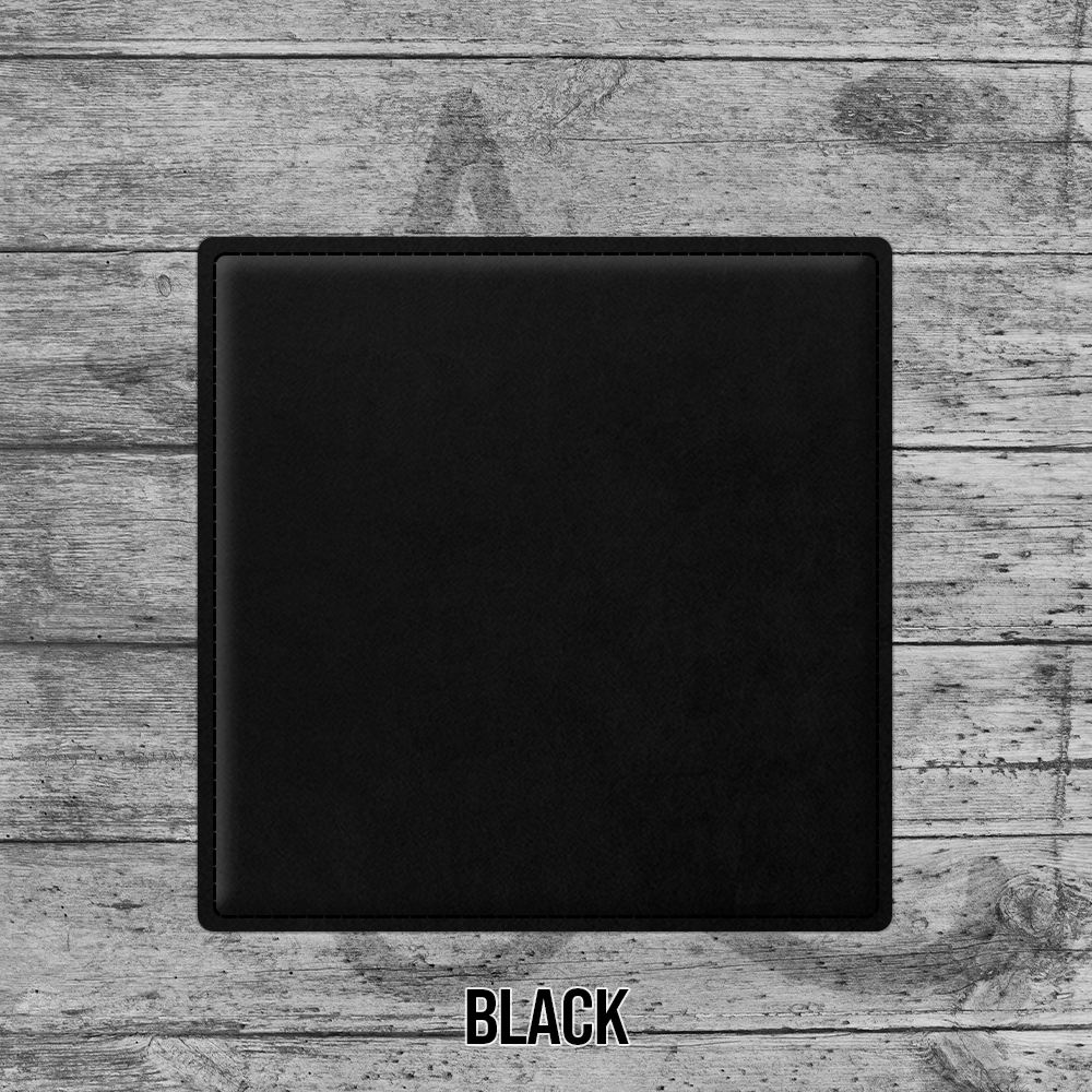Black Leatherette Square Coaster
