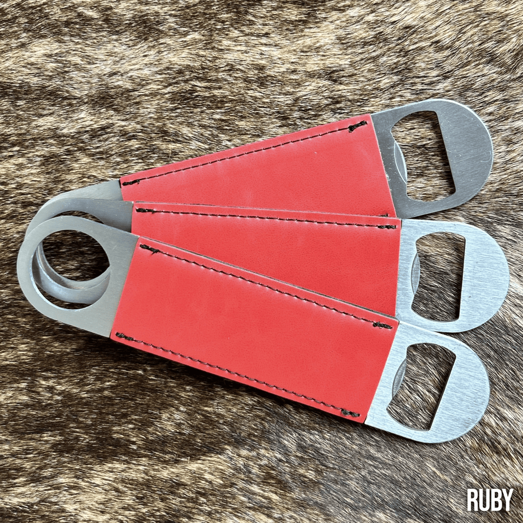 Ruby Leatherette Bottle Opener