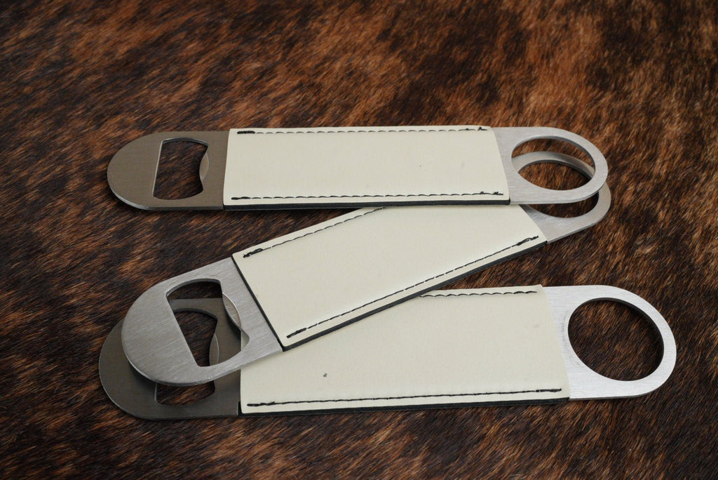 Eggshell Leatherette Bottle Opener