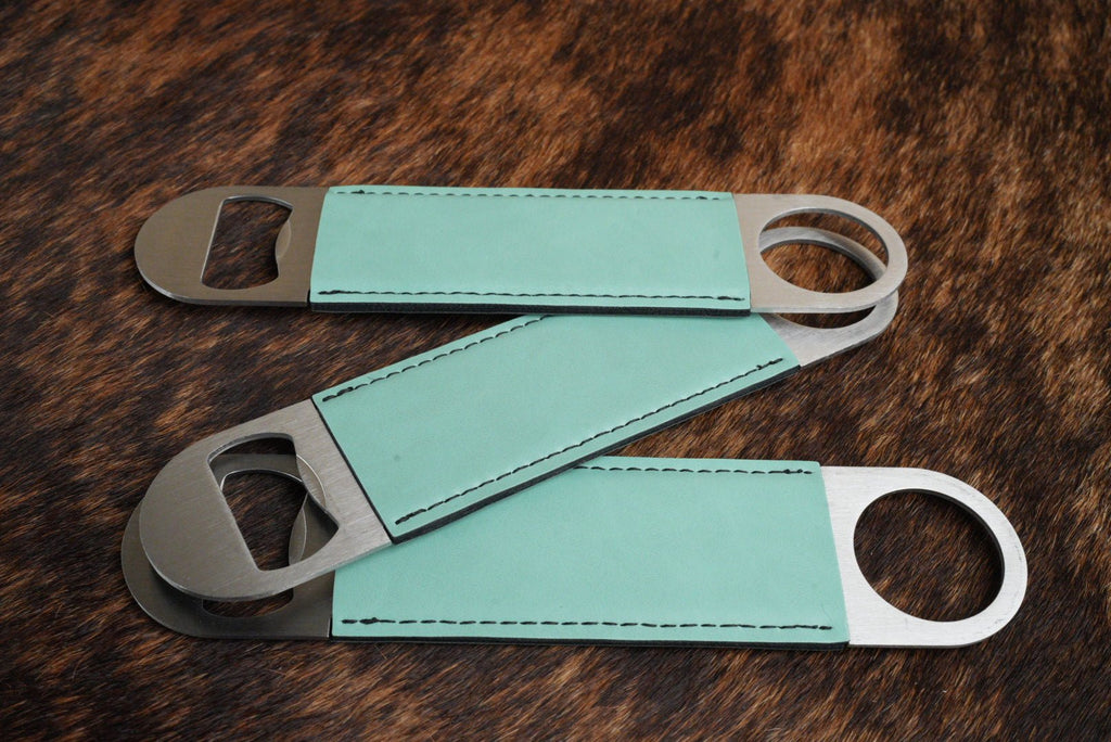 Teal Leatherette Bottle Opener
