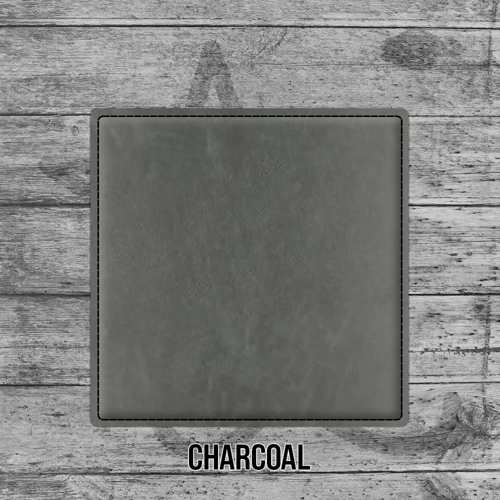 Charcoal Leatherette Square Coaster