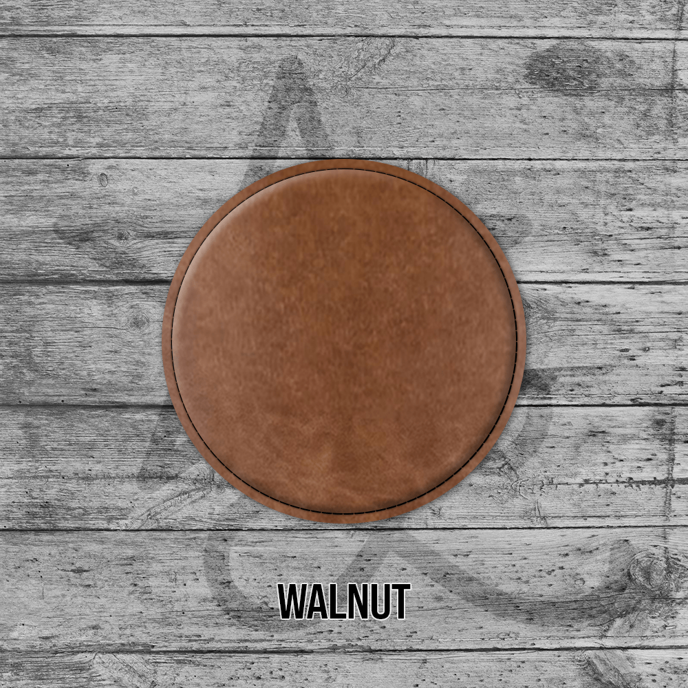 Walnut Circle Leatherette Coasters