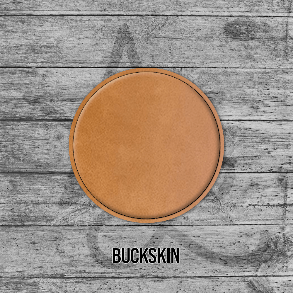 Buckskin Circle Leatherette Coasters