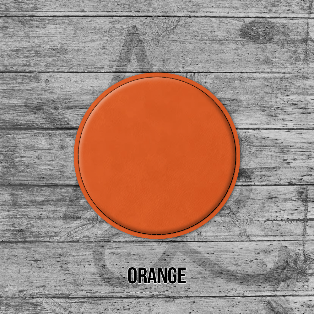 Orange Circle Leatherette Coasters