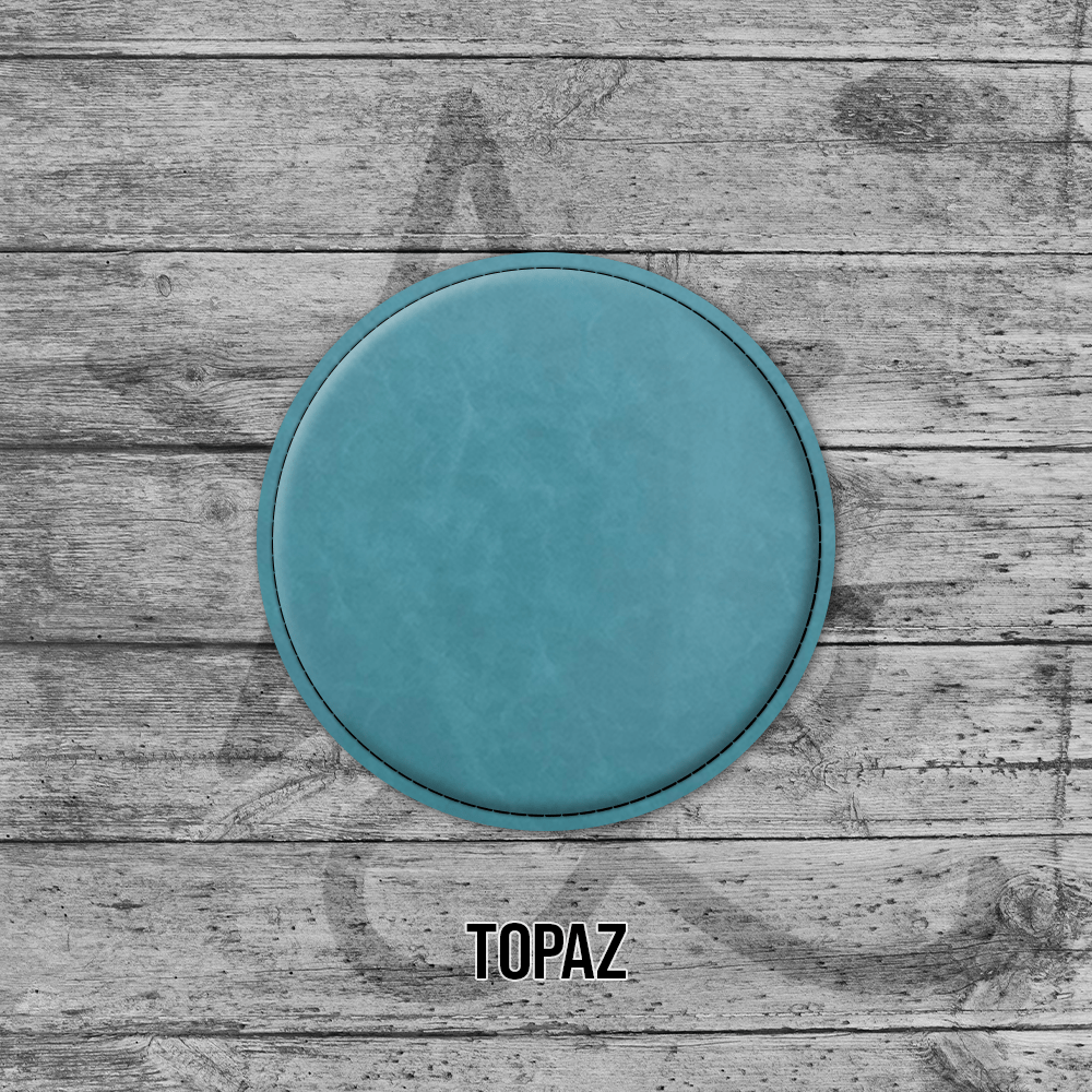 Topaz Circle Leatherette Coasters