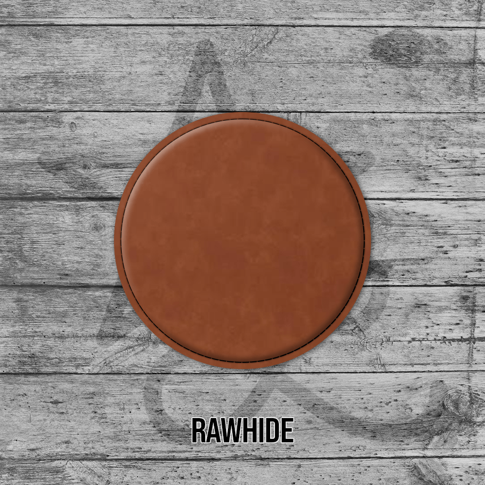 Rawhide Circle Leatherette Coasters