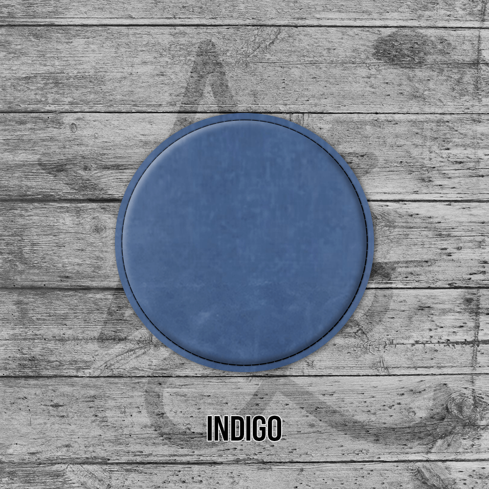 Indigo Circle Leatherette Coasters