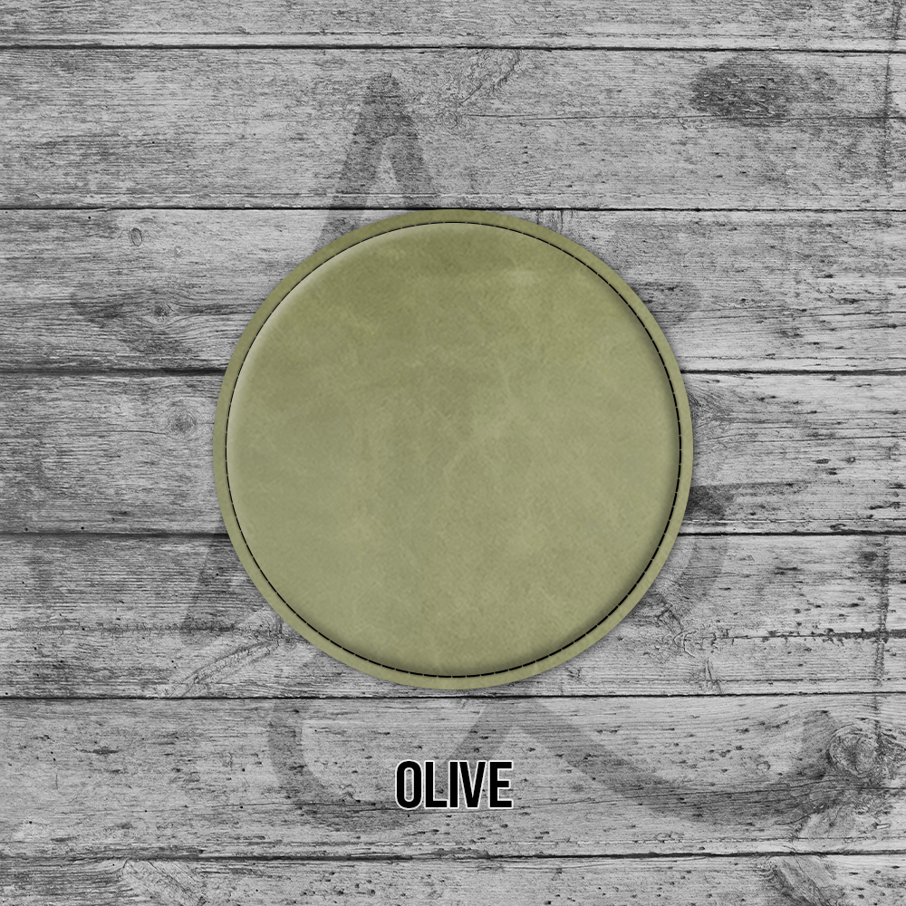 Olive Circle Leatherette Coasters
