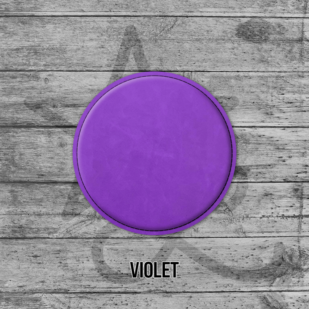 Violet Circle Leatherette Coasters
