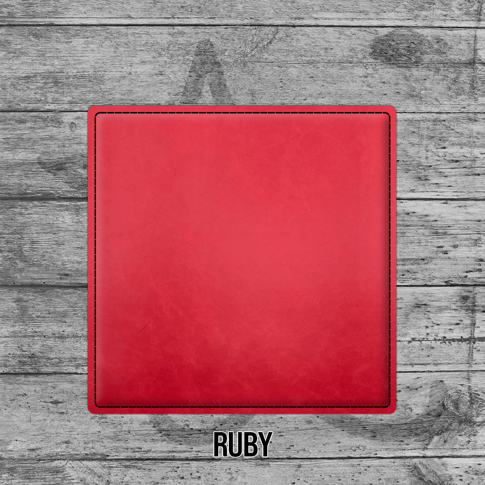 Ruby Leatherette Square Coaster