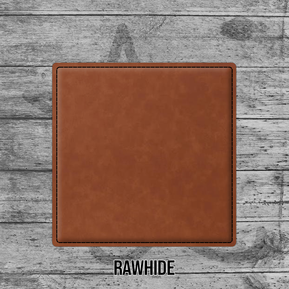 Rawhide Leatherette Square Coaster