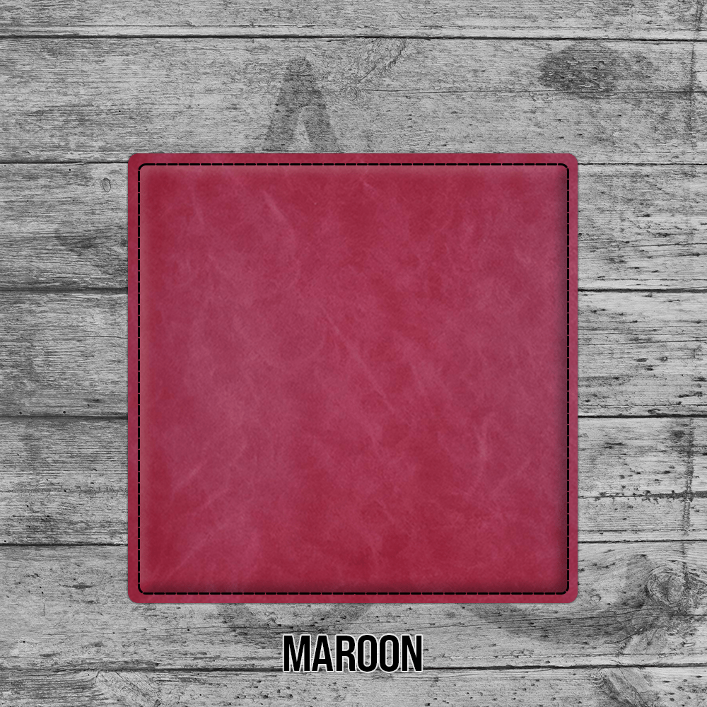 Maroon Leatherette Square Coaster