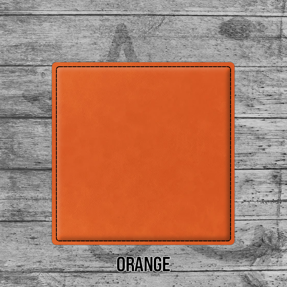 Orange  Leatherette Square Coaster