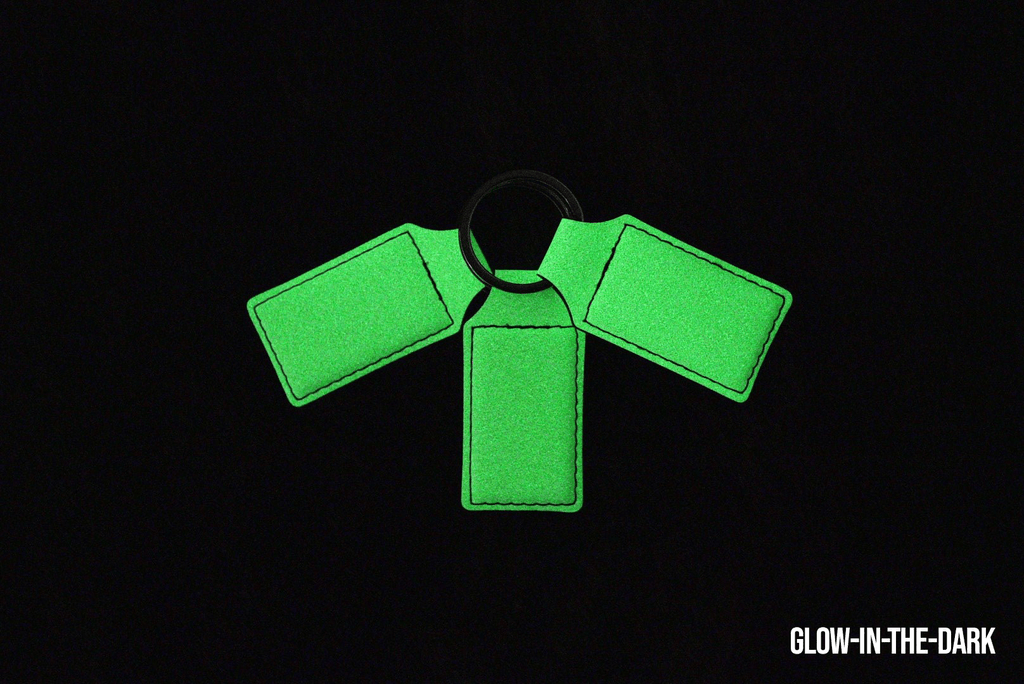 Glow In The Dark Leatherette Keychains