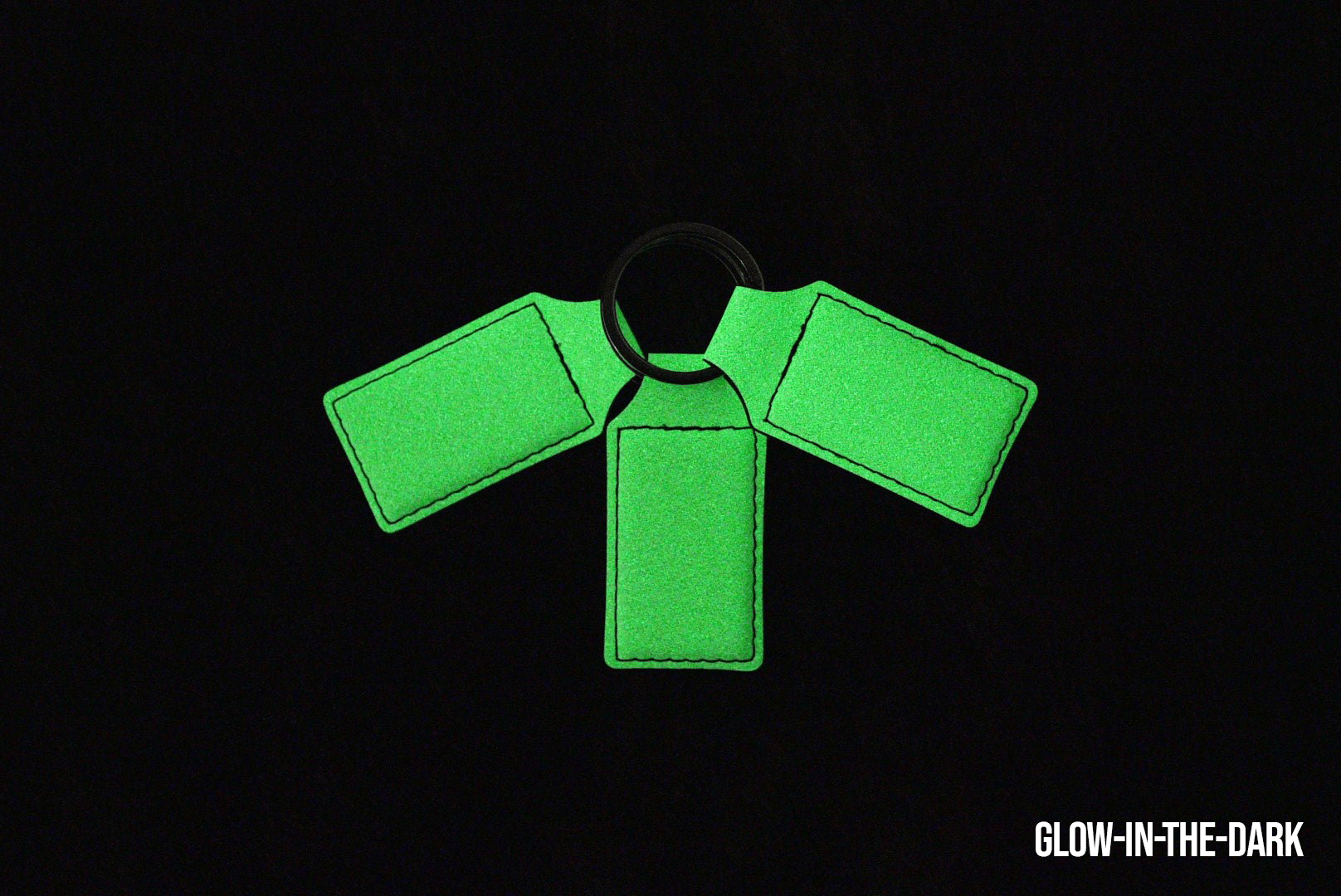 Glow In The Dark Leatherette Keychains