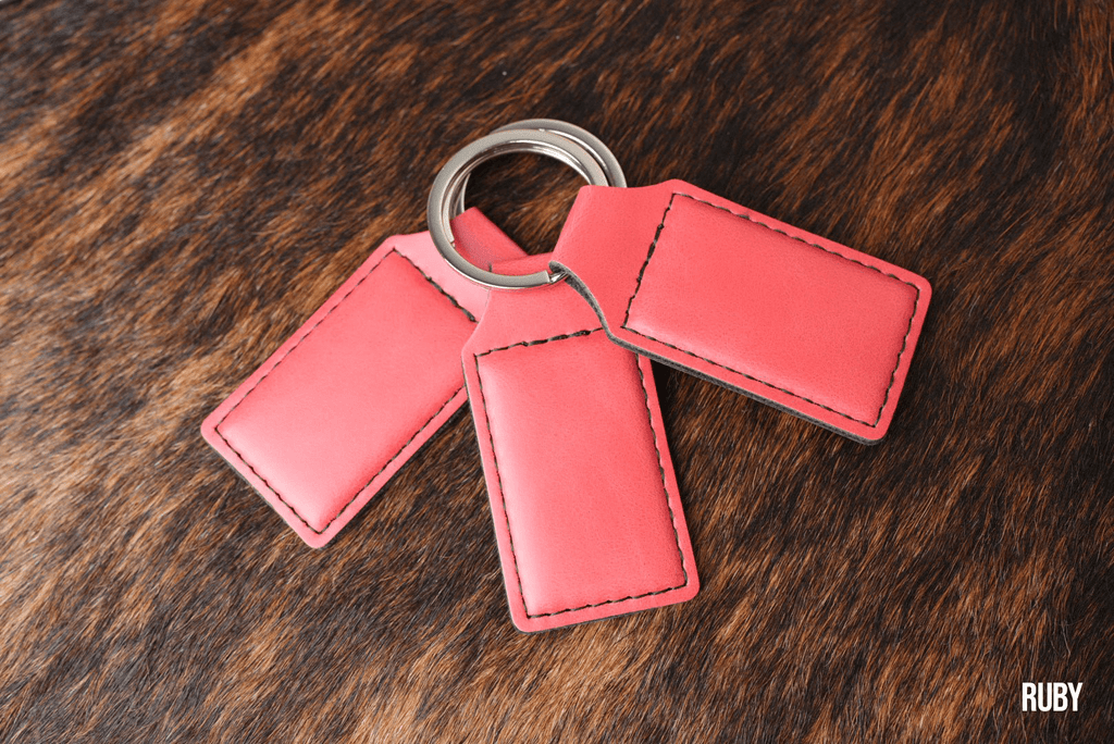 Ruby Leatherette Keychains