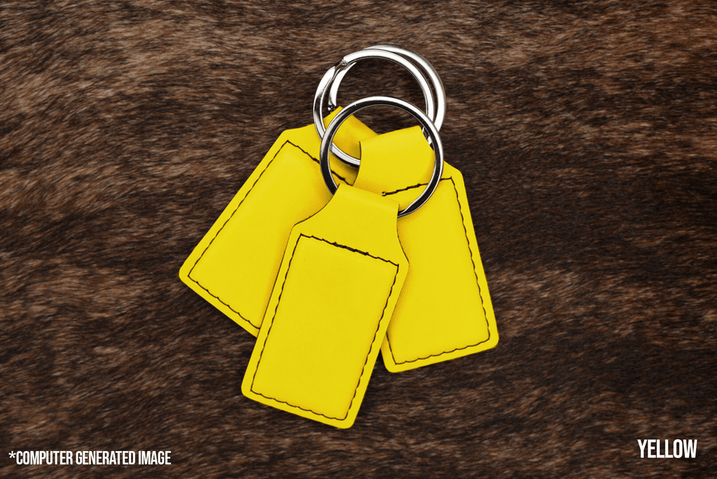 Yellow Leatherette Keychains