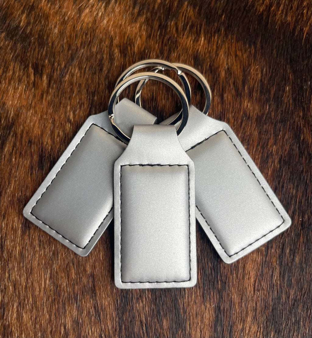 Silver Leatherette Keychains