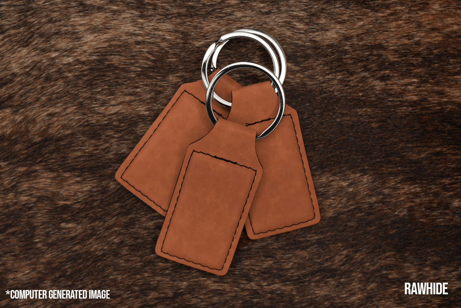 Rawhide Leatherette Keychains