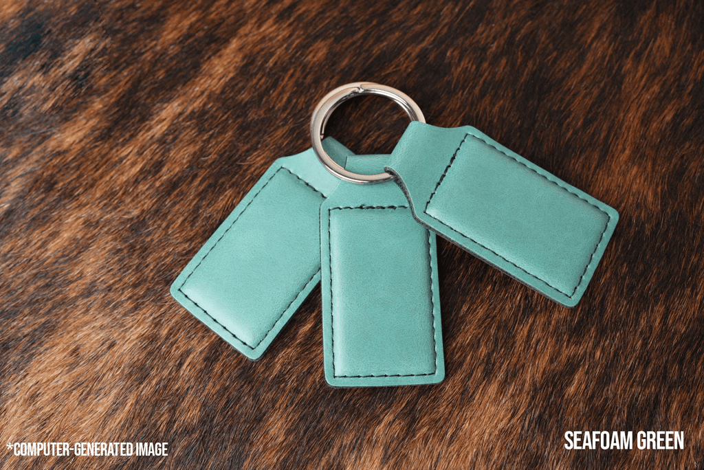 Seafoam Green Leatherette Keychains