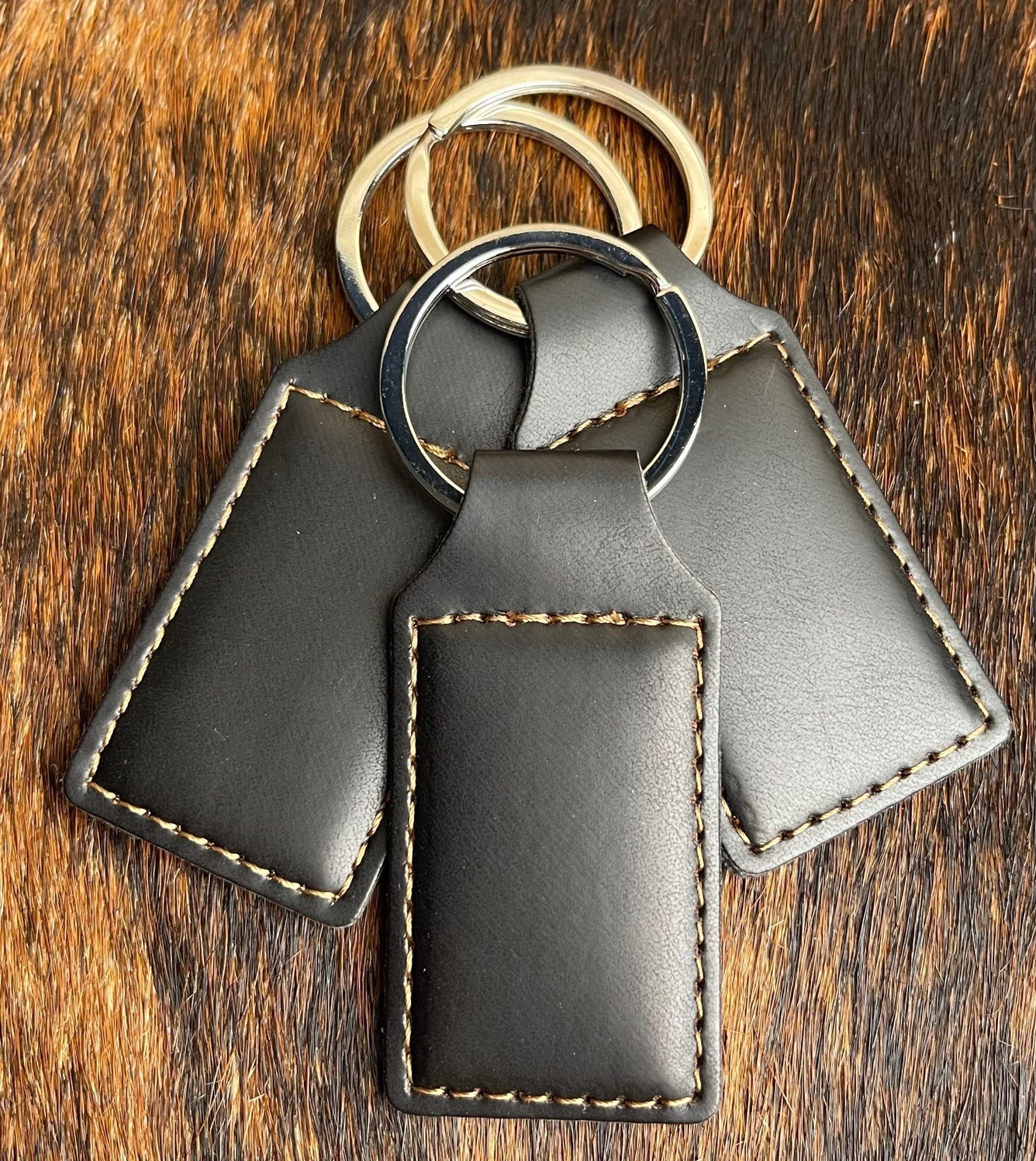 Black Leatherette Keychains