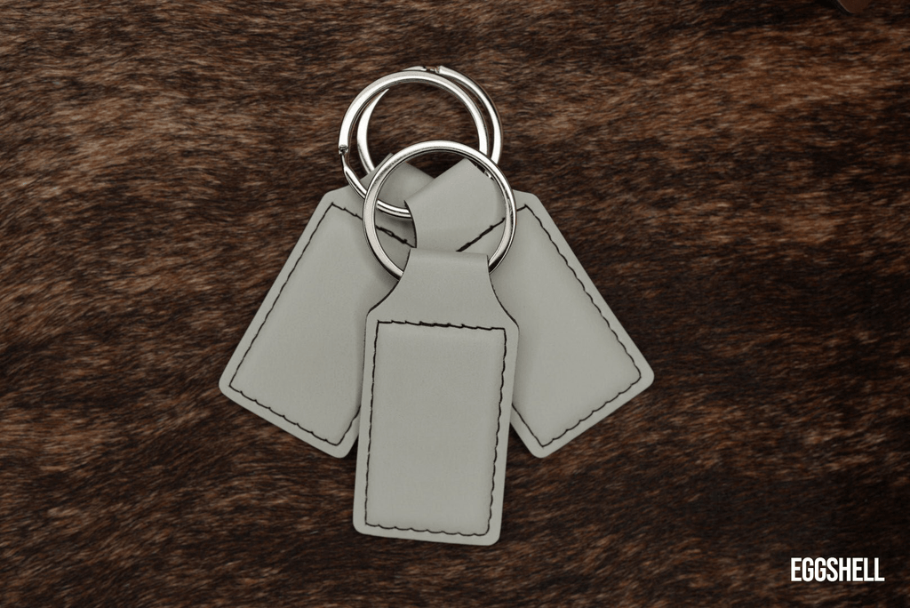 Eggshell Leatherette Keychains