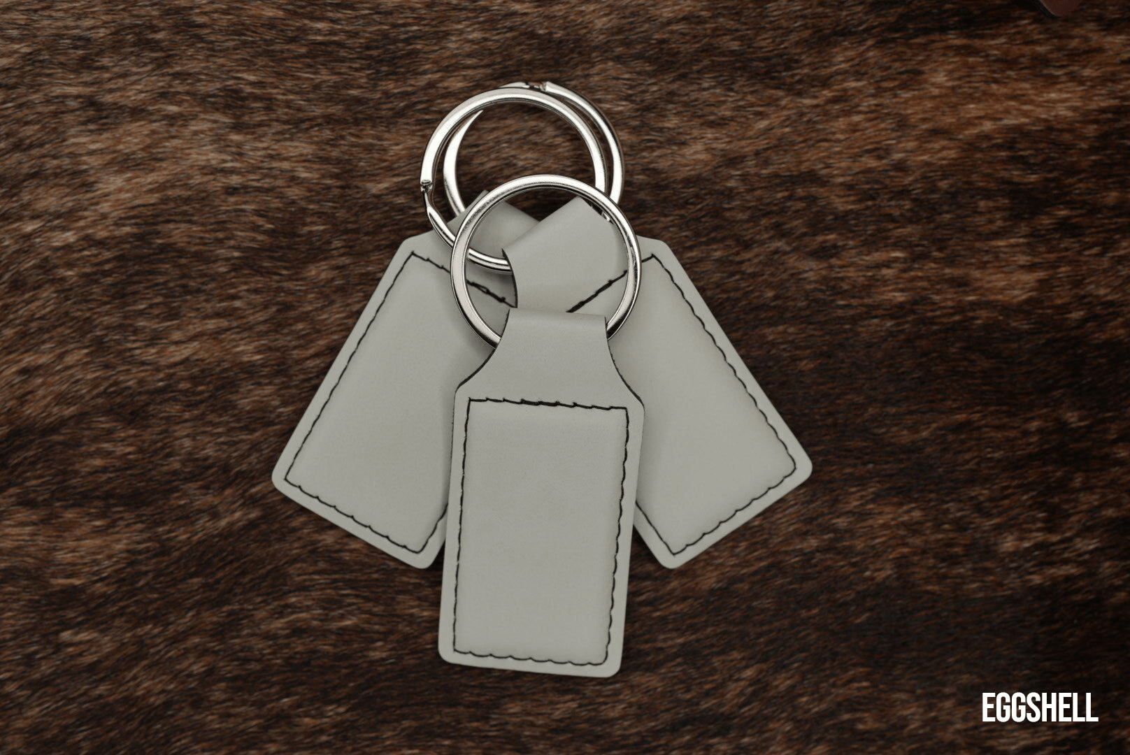 Eggshell Leatherette Keychains