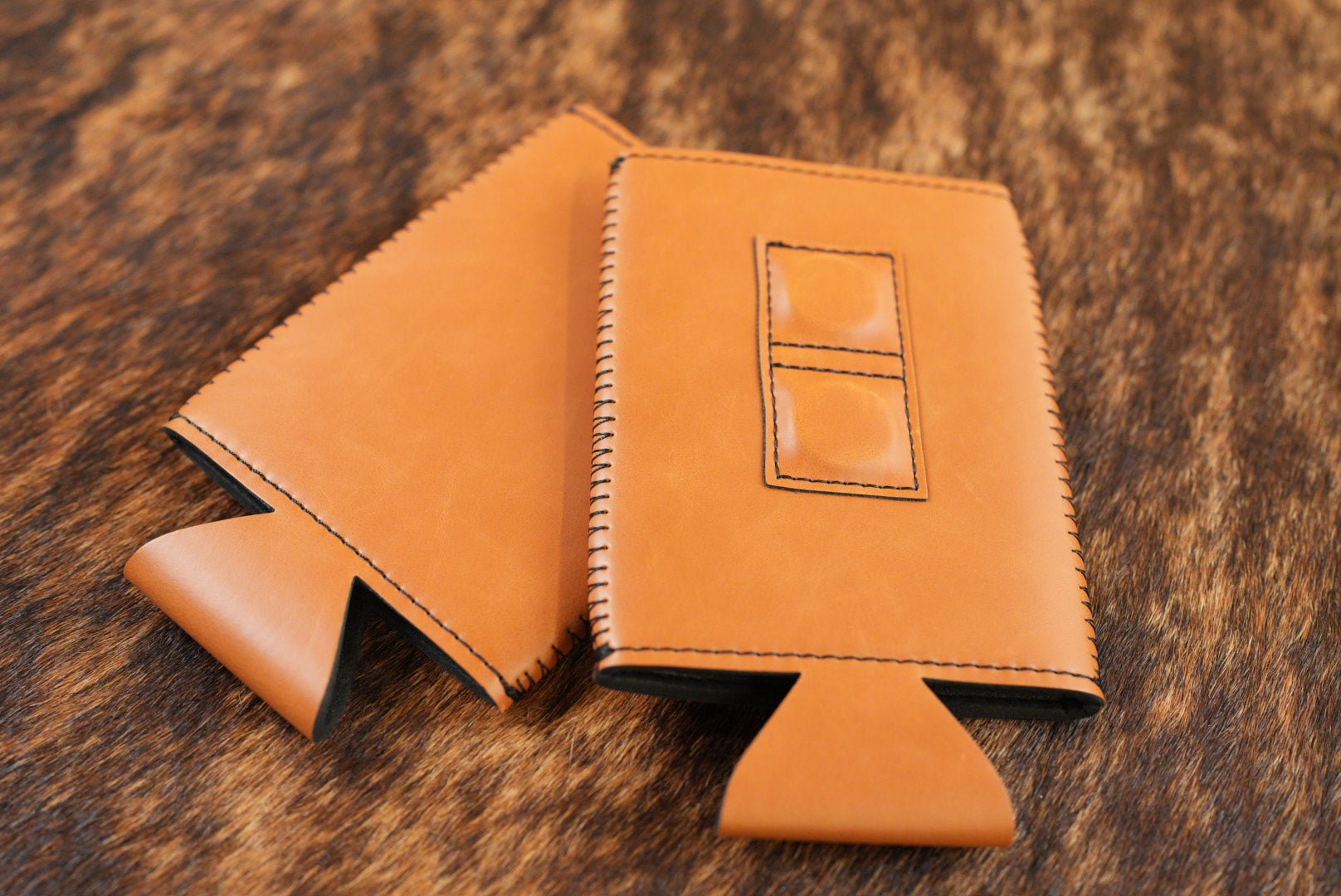 Magnetic SLIM Leatherette Can Duster Brown