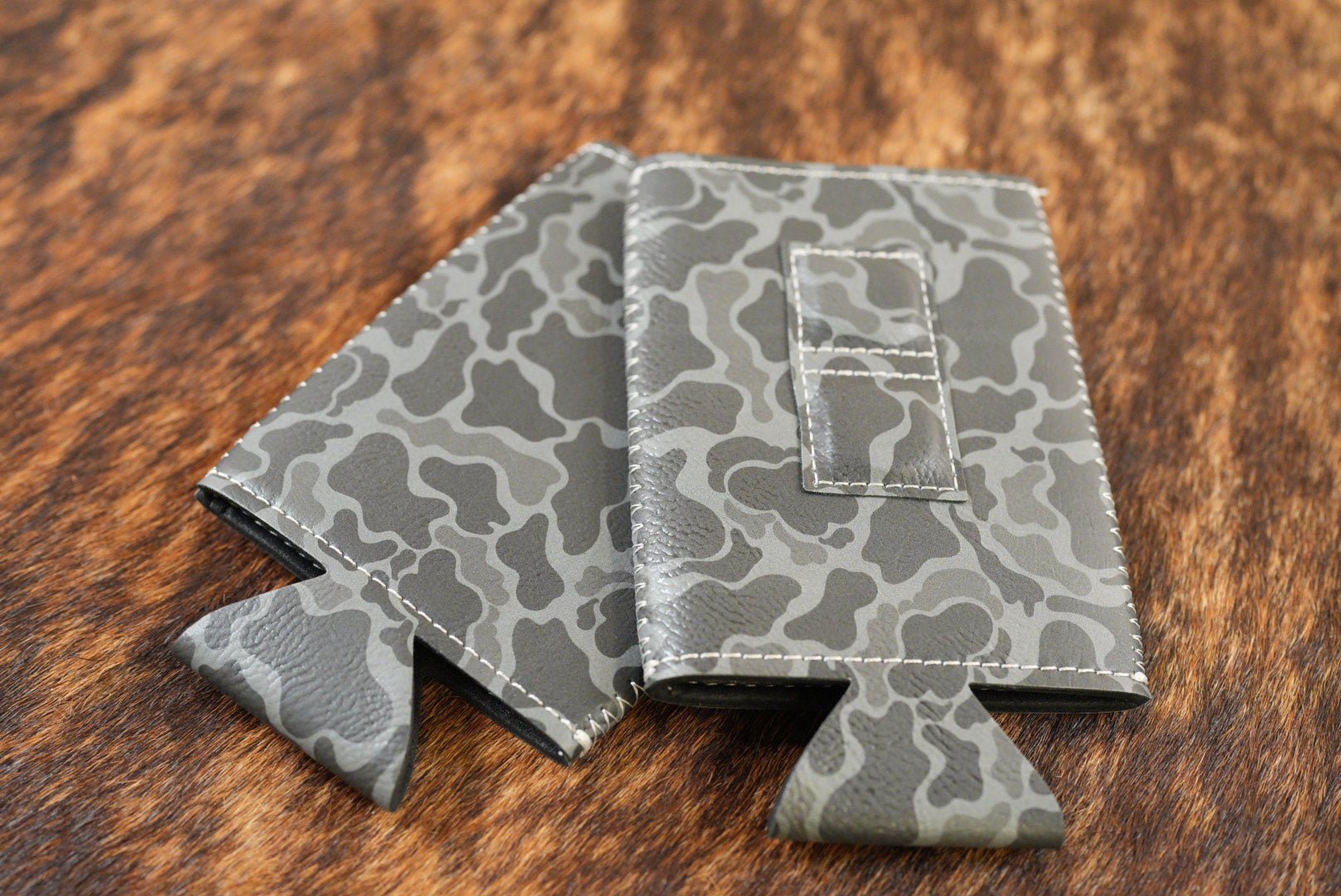 Magnetic SLIM Leatherette Can Duster Grey Camo