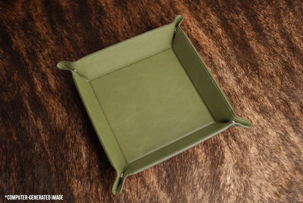 Olive Leatherette Tray