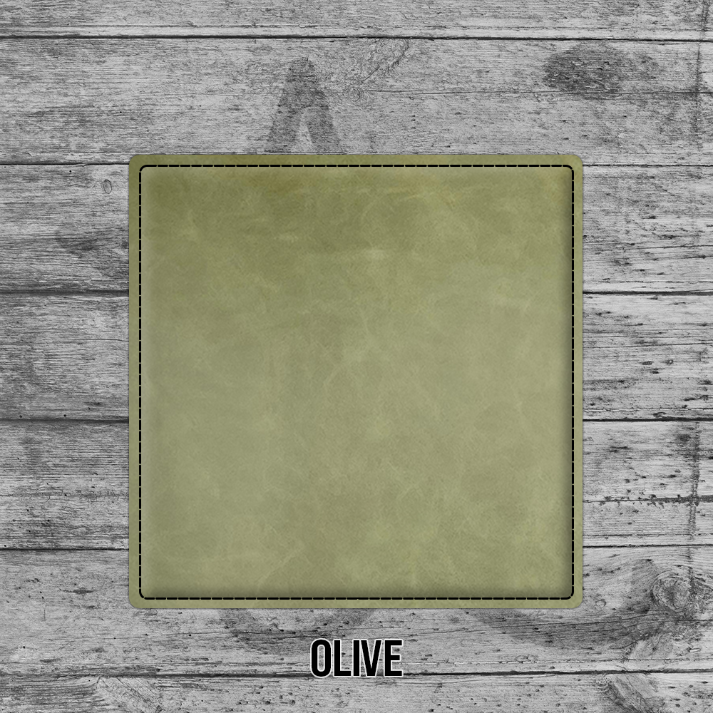 Olive Leatherette Square Coaster