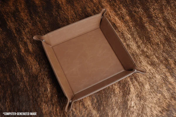 Walnut Leatherette Tray